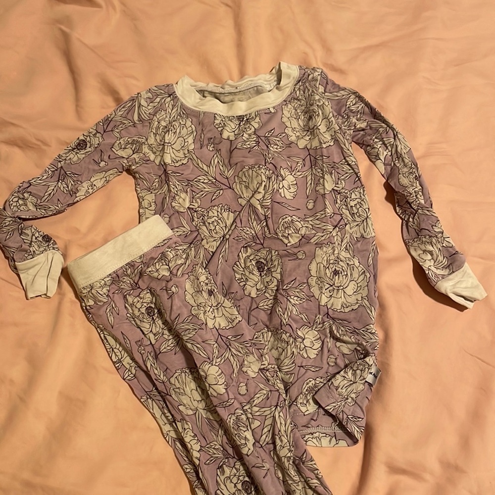Little sleepies purple peony discontinued print in size 18-24 months